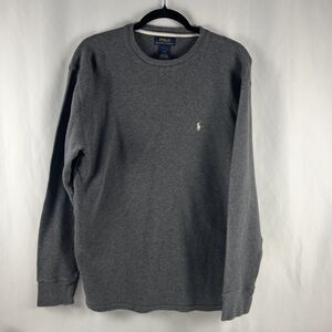 Polo Ralph Lauren Gray Thermal Waffle Knit Crewneck Long Sleeve - Men's Size L